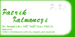 patrik kalmanczi business card